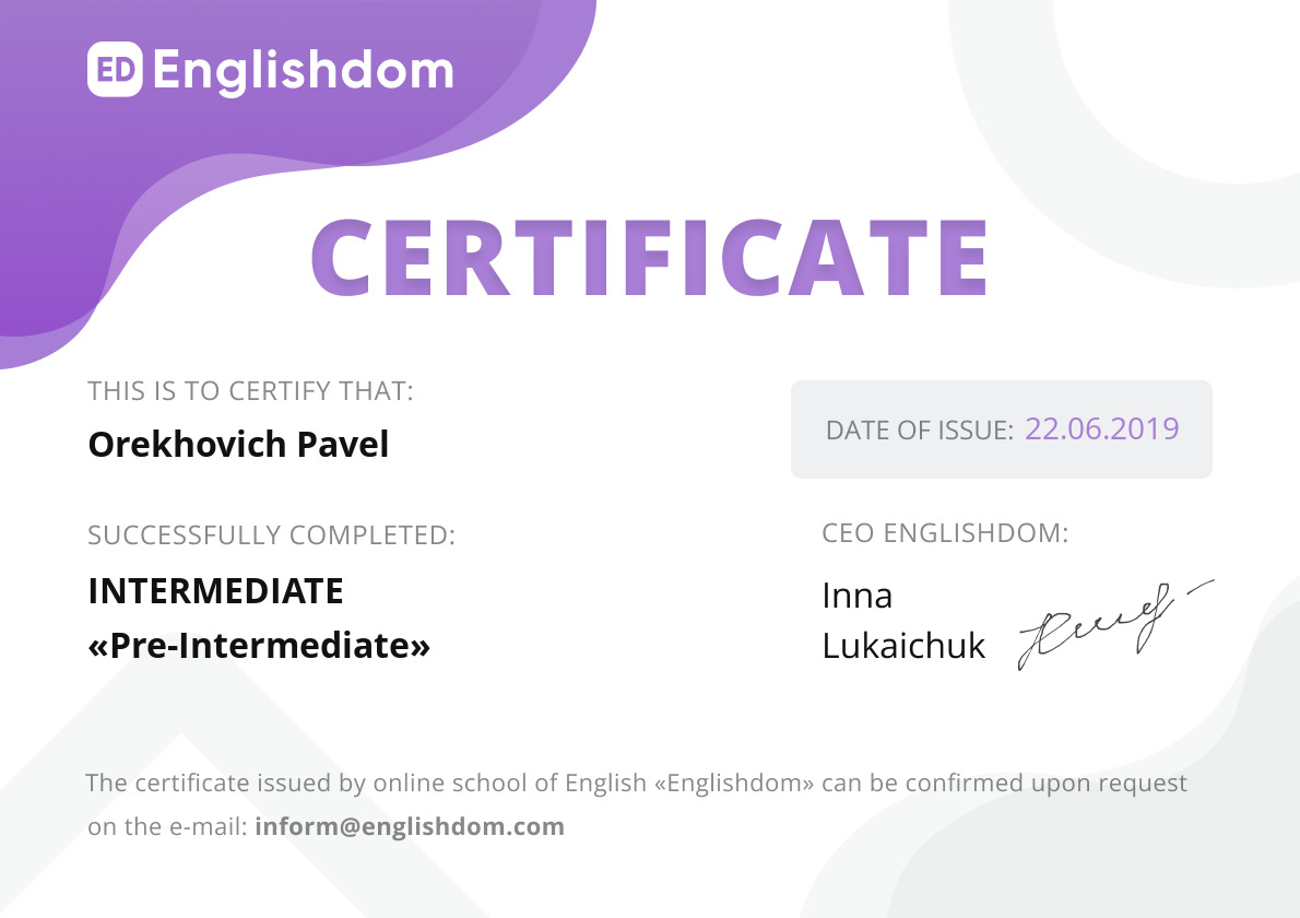 certificate
