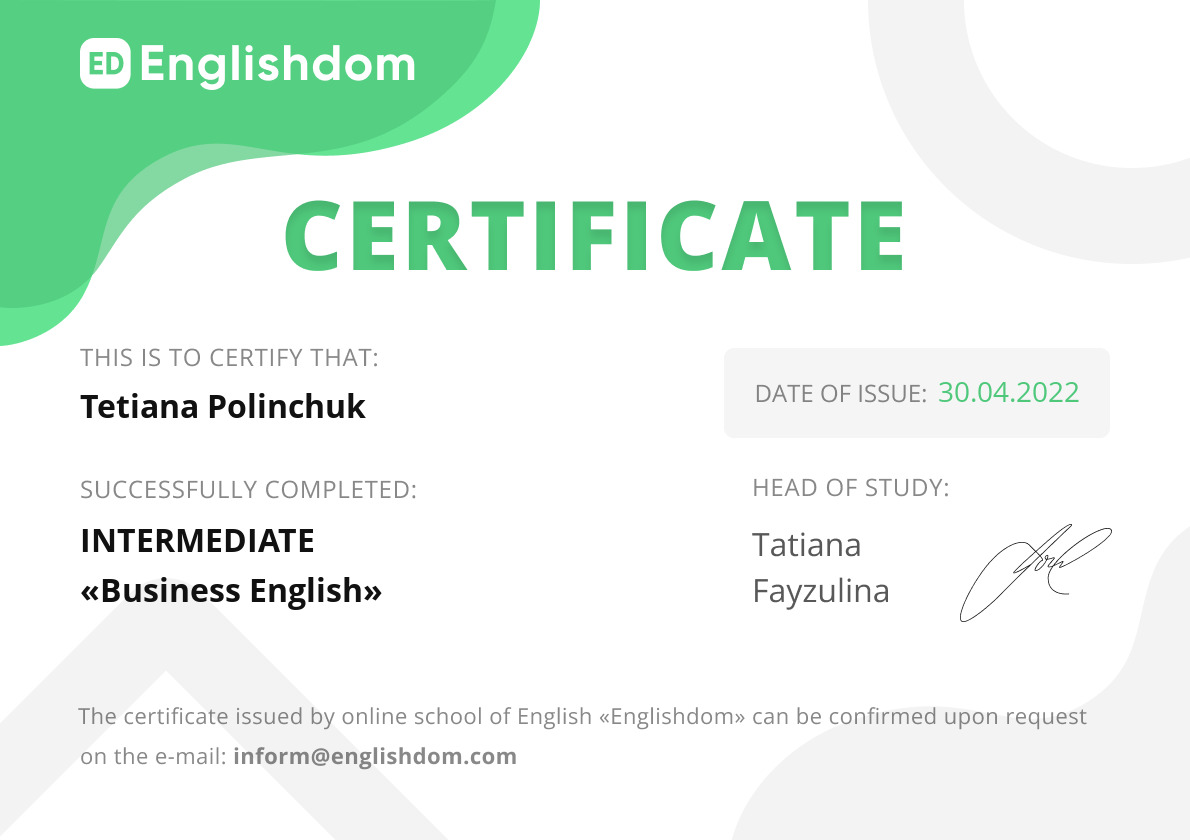 certificate