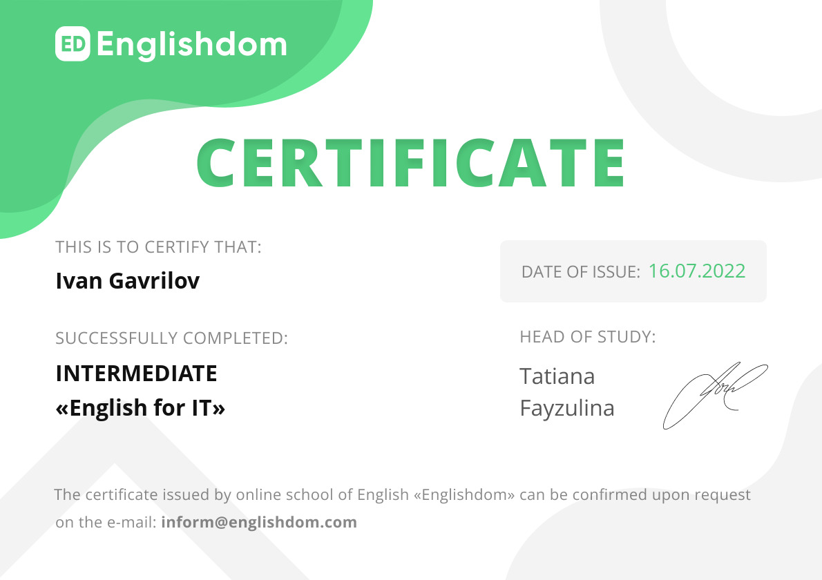 certificate