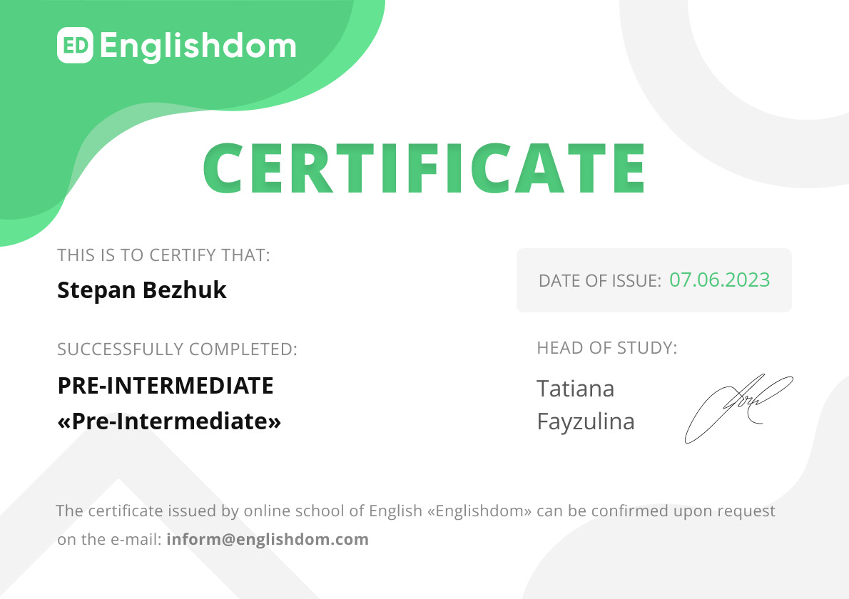 certificate